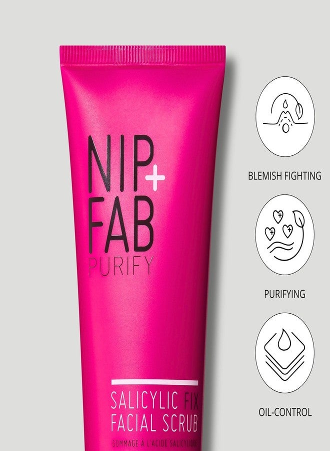 NIP+FAB Nip + Fab Salicylic Acid Fix Scrub for Face with Vitamin E & Volcanic Rock Exfoliating Facial Cleanser Exfoliant for Pores and Oil Control, 2.5 Fl Oz - Image 4