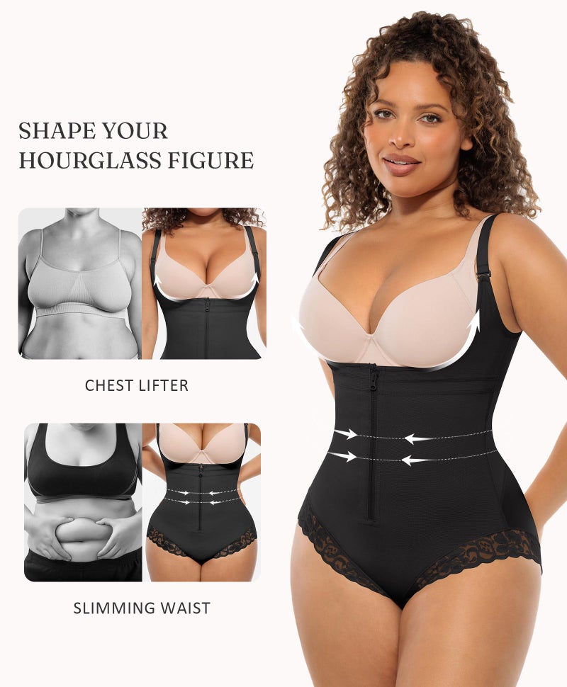FeelinGirl Colombian Fajas Shapewear for Women Tummy Control Postpartum Body Shaper Butt Enhancer Bodysuit Black M - Image 3