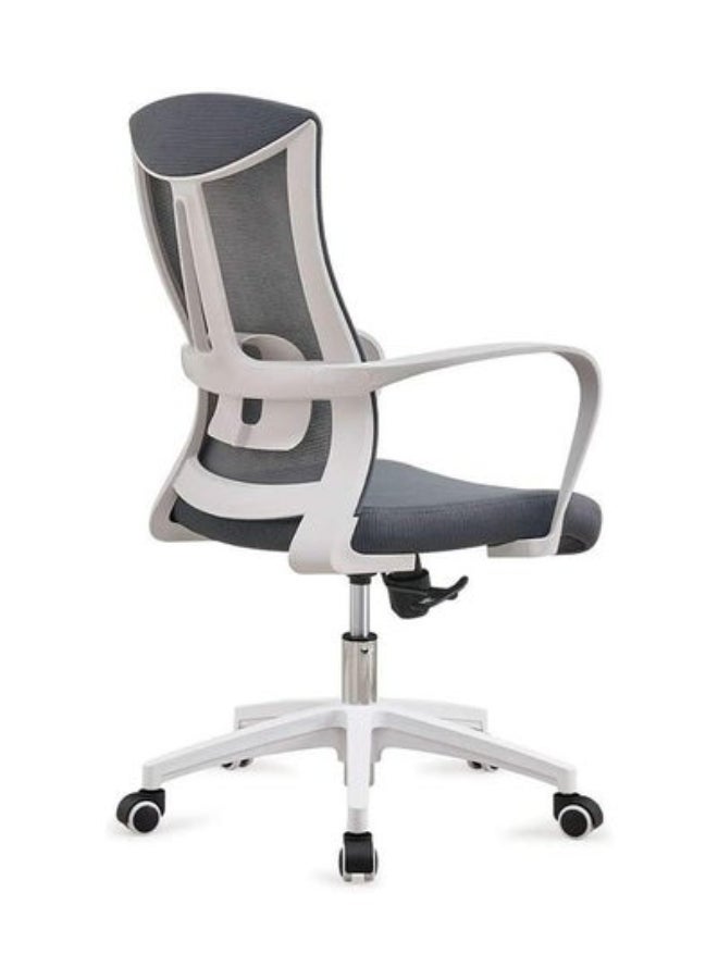 LANNY Mesh Chair Computer Desk Fabric Adjustable Ergonomic Swivel Lift Office Chair,Mordern Arms Chair,Swivel Computer Home Task Chairs, Suitable for Meeting and Reception,Study Chair (GREY) - Image 3