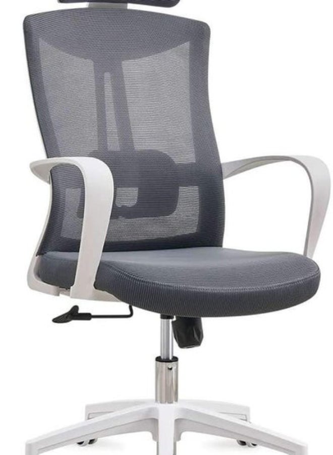 LANNY Mesh Chair Computer Desk Fabric Adjustable Ergonomic Swivel Lift Office Chair,Mordern Arms Chair,Swivel Computer Home Task Chairs, Suitable for Meeting and Reception,Study Chair (GREY) - Image 2