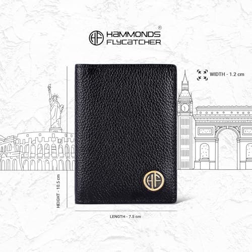 HAMMONDS FLYCATCHER Genuine Leather Card Holder Wallet for Man & Women, RFID Protected ATM/Credit Card Holder Wallet for Men with 6 Slots, Gift for Men, Father, Husband, Boyfriend - Black - Image 5
