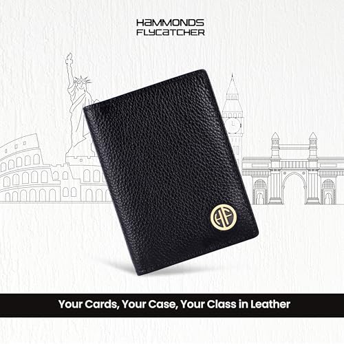 HAMMONDS FLYCATCHER Genuine Leather Card Holder Wallet for Man & Women, RFID Protected ATM/Credit Card Holder Wallet for Men with 6 Slots, Gift for Men, Father, Husband, Boyfriend - Black - Image 2
