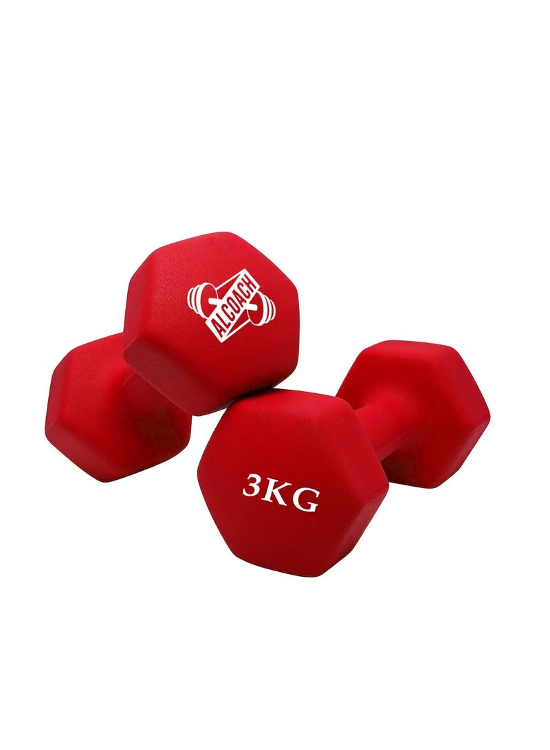 ALCOACH Set Of 2 Hexagonal Dumbbell 3x3Kgkg - Image 1