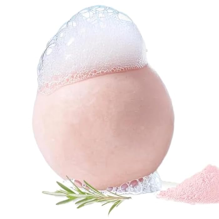 All-in-One Pink Clay Mochi Shampoo Bar for Sensitive and Oily Scalp Care, Rosemary Oil, Green Tea, Dandruff&Itchy Scalp Shampoo, Korean Skin Care Rice Cleanser (4.2oz) - Image 1