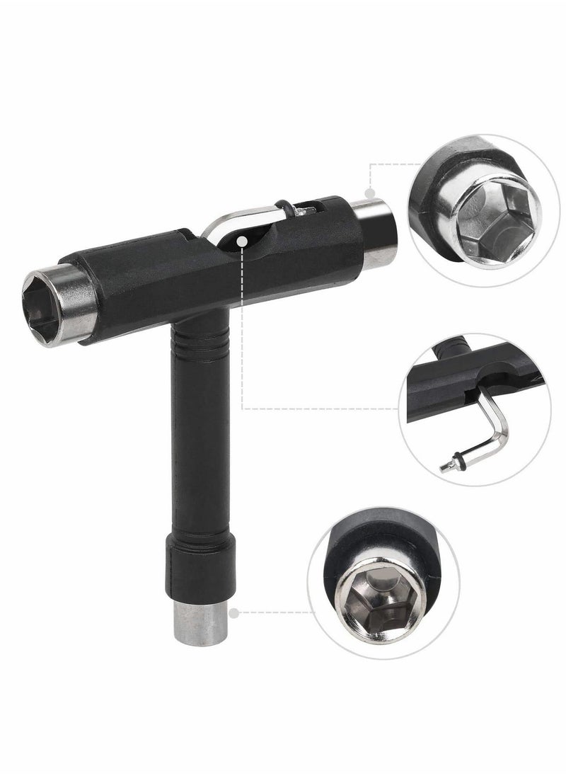 Excefore Skate Tools, All-in-One Skateboard Ball Bearings Portable T Tool Accessory L-Type Cross Head Wrench Tools Multi-function for Scooter Longboard  - Image 2