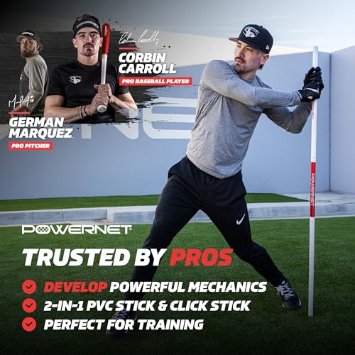 PowerNet Combo PVCClick Stick Softball Baseball Swing Trainer Interchangeable Baseball Hitting Trainer PVC Training Bat for Drills Bat Speed Training Equipment - Image 3