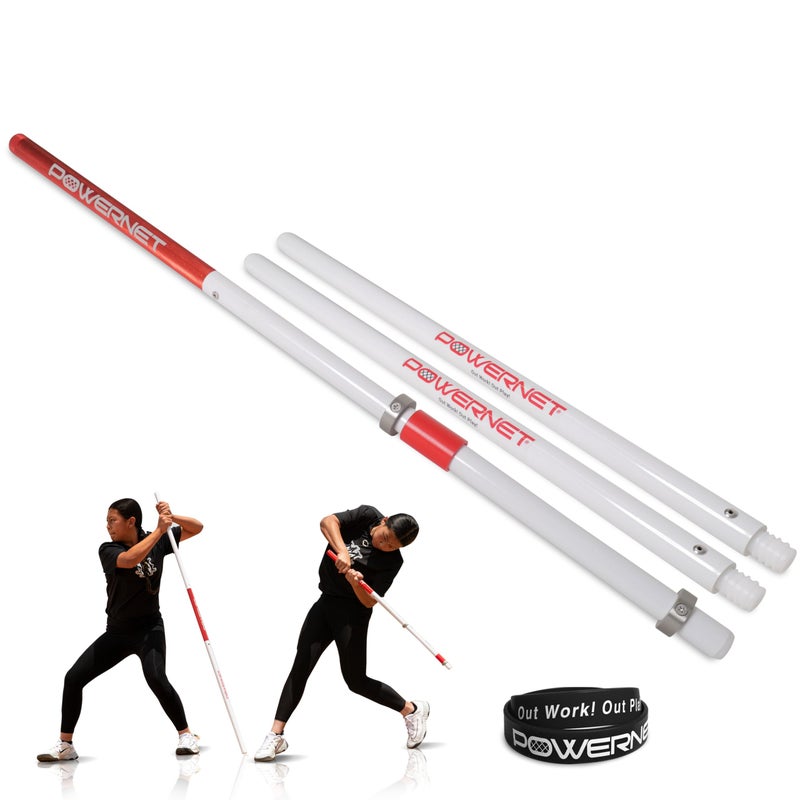 PowerNet Combo PVCClick Stick Softball Baseball Swing Trainer Interchangeable Baseball Hitting Trainer PVC Training Bat for Drills Bat Speed Training Equipment - Image 2