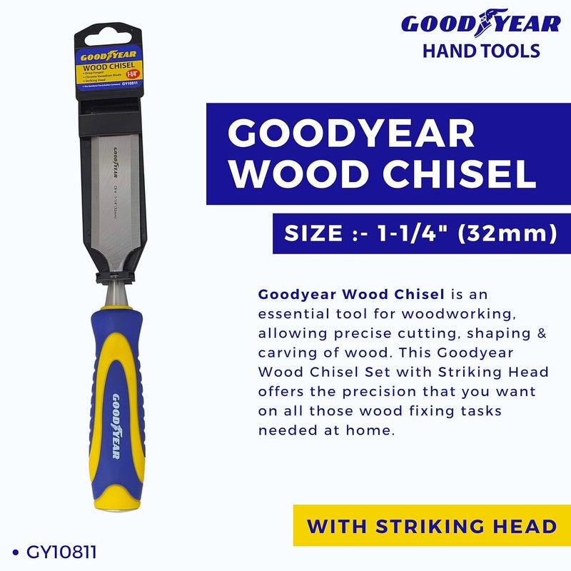 Good Year إزميل معدني برأس ضارب (فضي)، 1-1/4 بوصة (GY-10811) - Image 2