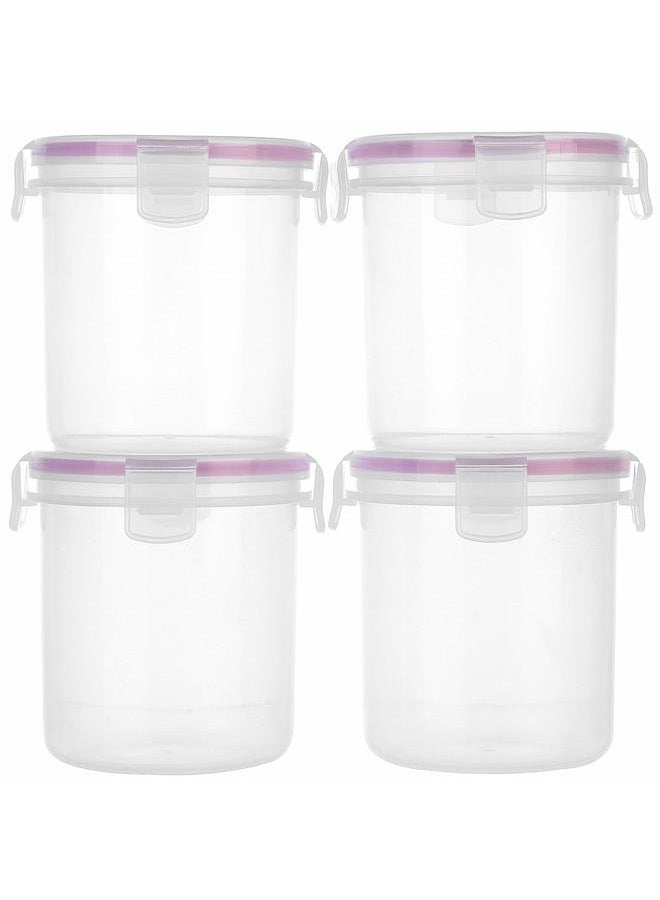 komax Biokips Overnight Oats Containers with Lids Set of 4 – Round Airtight Food Storage Containers for Oatmeal, Cereal, Milk & More – BPA-Free Meal Prep Container Set w/Locking Lids (18.6 oz) - Image 2
