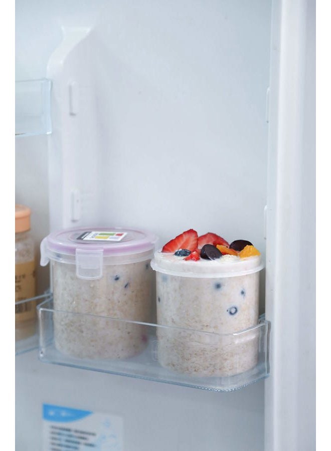 komax Biokips Overnight Oats Containers with Lids Set of 4 – Round Airtight Food Storage Containers for Oatmeal, Cereal, Milk & More – BPA-Free Meal Prep Container Set w/Locking Lids (18.6 oz) - Image 4