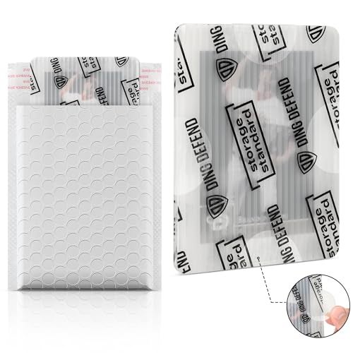 Storage Standard Ding Defend Card Shipping Protector Envelopes Bubble Mailer Kit with 110 Semi-Transparent Small Padded Envelopes/Protectors (3.5" x 4.5"), 55 Small Bubble Mailers, 250 Tape Seals for Collectible Cards - Image 2