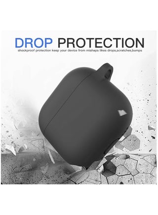 Silicone Case Set for AirPods 4th Generation/4 ANC Protective Cover 2024 with Lanyard/Keychain/Cleaner Kit/Ear Tips (Black, Enhanced) - view 4
