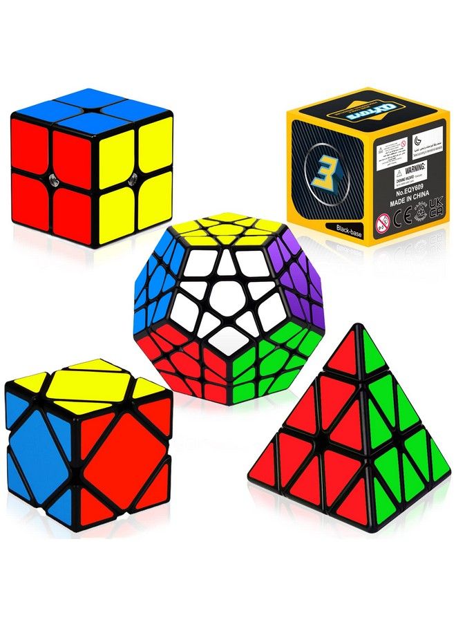 VDEALEN مجموعة مكعبات السرعة - مجموعة مكعبات الألغاز 2X2 3X3 هرم دوديكاhedron سكيوبي مكعب سحري مجموعة مكعبات ملصقات ناعمة ألعاب هدايا لجميع الأعمار - 5 قطع - Image 2