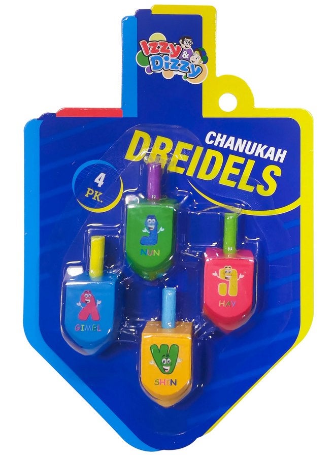 Izzy 'n' Dizzy Hanukkah Dreidels - Character Print Wooden Dreidel - 4 Pack Medium - Image 5