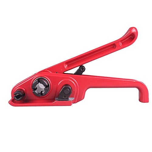 Gresdent Poly Strapping Tensioner & Cutter Manual Banding Strapping Tools for Polyester Polyproplyn 1/2" - 3/4" Strap Red - Image 1