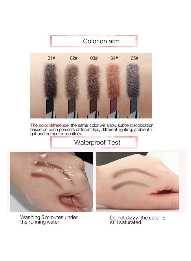 NICEFACE Eyebrow Pencil Gray Double Ended Precision Waterproof Brow Cruelty Free(Gray #5) - Image 2