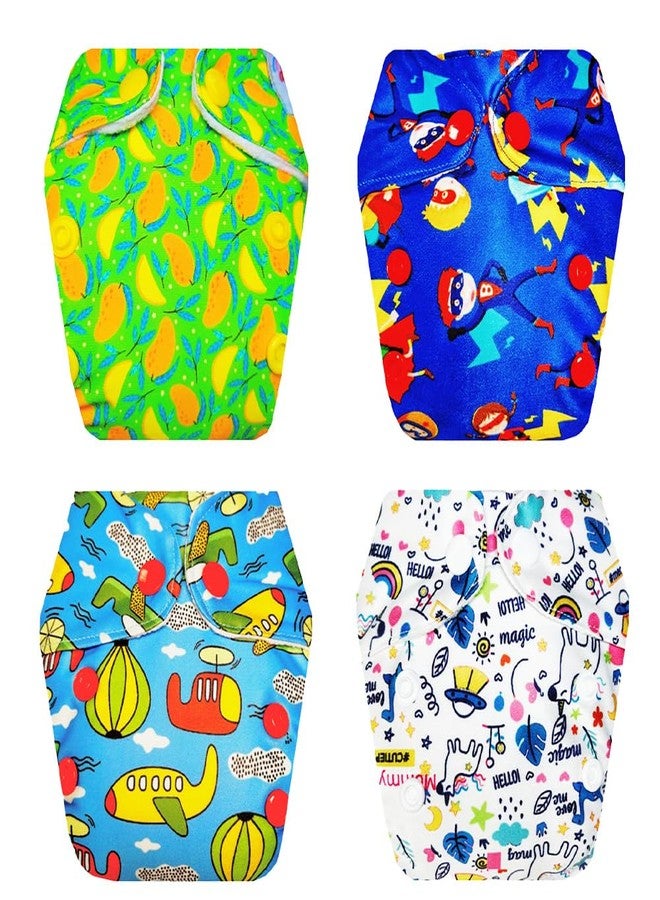 Dumbledo Premium Newborn Cloth Diaper with Integrated Soaker (Pack of 4) | Hypoallergenic | Breathable | Quick Dry | Perfect for Indian Summers | 0 - 4 Months | Unisex Baby - Image 1