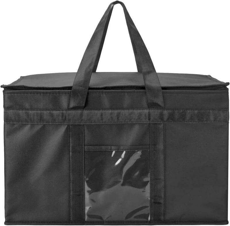 Yalin XXL Large Insulated Cooler Bag, Styrofoam Cooler of Keep Food Hot or Cold, Reusable Double Zipper Food Delivery Bag for Grocery Shopping, 20" W x 13" H x 10" D (Black, XXL) - Image 1