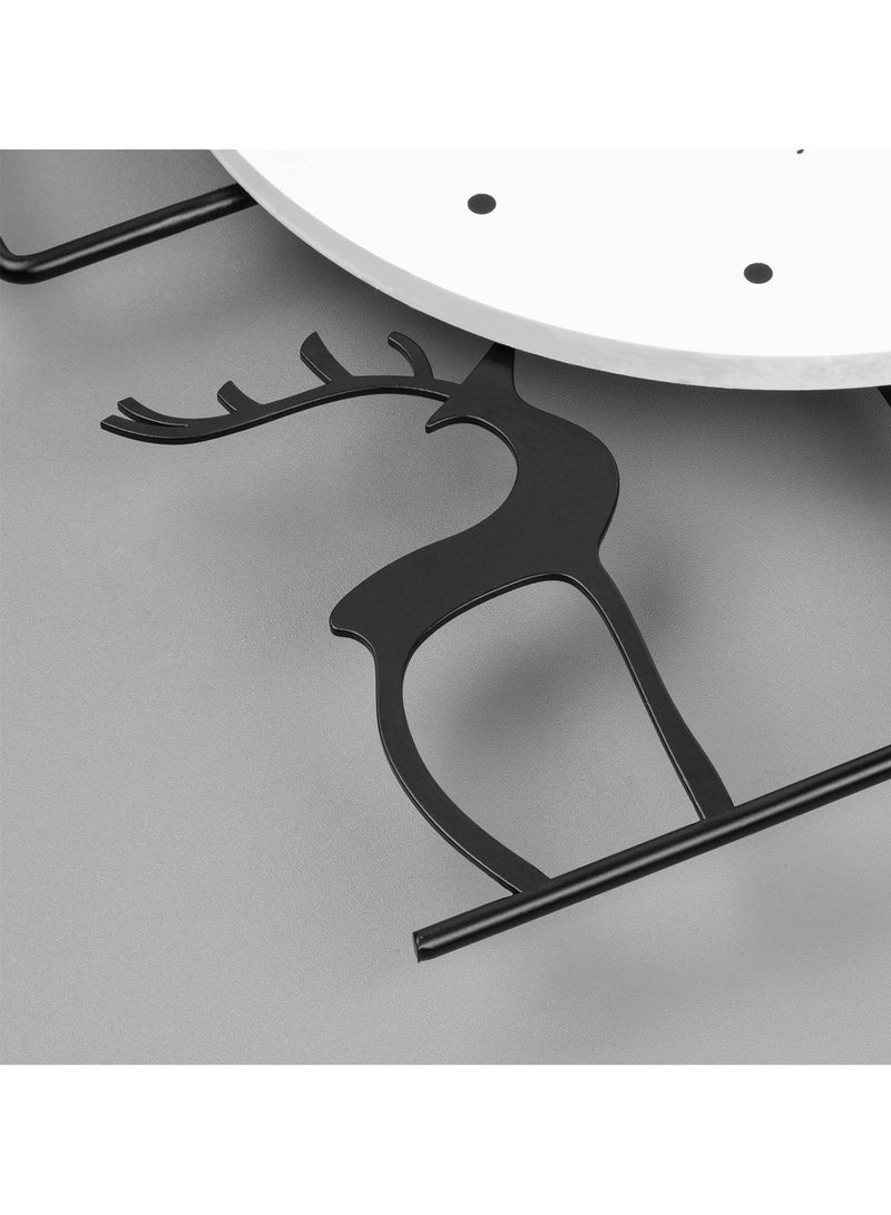 Arabest ساعات حائط كبيرة لتزيين غرفة المعيشة ساعة حائط pendulum حديثة ساعة كوارتز صامتة تعمل بالبطارية غير مزعجة لغرفة النوم المطبخ المكتب 24 بوصة ساعة معدنية سوداء على شكل غزال لتزيين المنزل الداخلي - Image 5