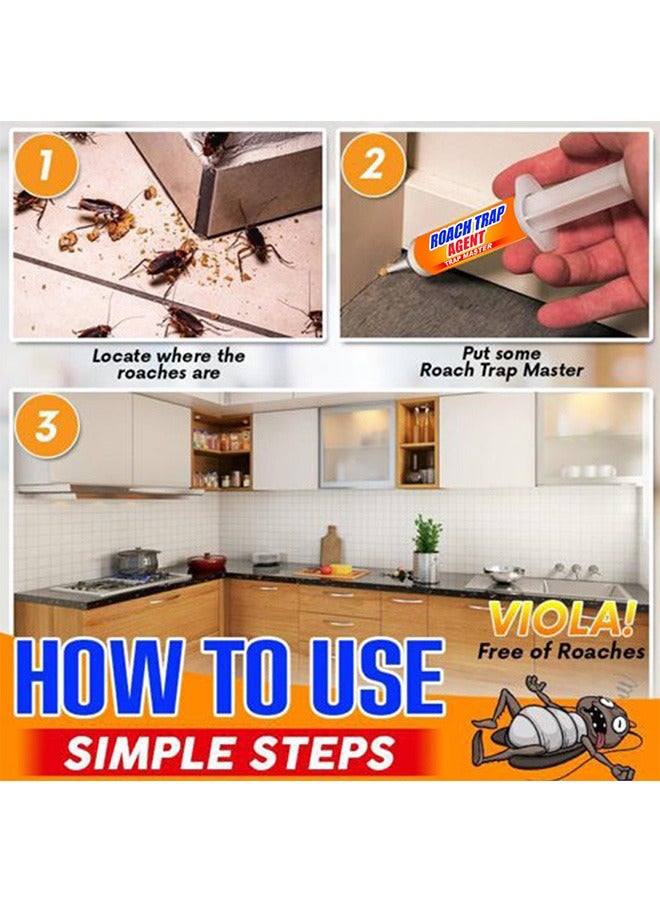 Cockroach Bait,Strong Cockroach Eliminator Kitchen Household Catcher,Powerful Cockroach Bait Cockroach Eliminator for Toilet Bedroom Kitchen, 10g - Image 4