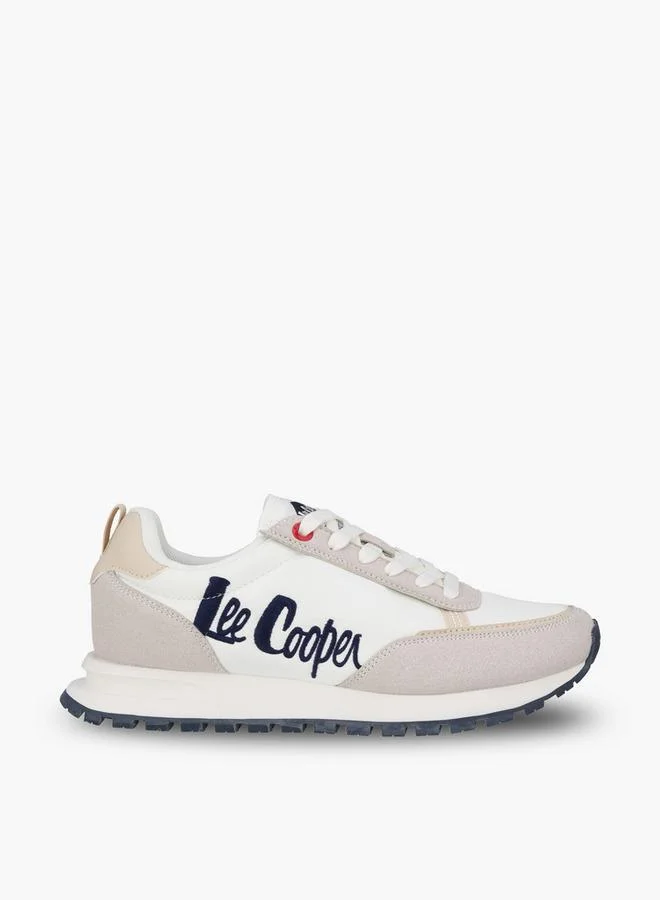 Lee Cooper WHITE Women Logo Embroidered Lace-Up Ankle Sneakers for Women | Best Price UAE