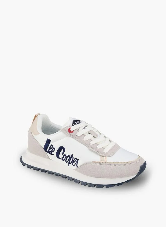 Lee Cooper WHITE Women Logo Embroidered Lace-Up Ankle Sneakers for Women | Best Price UAE
