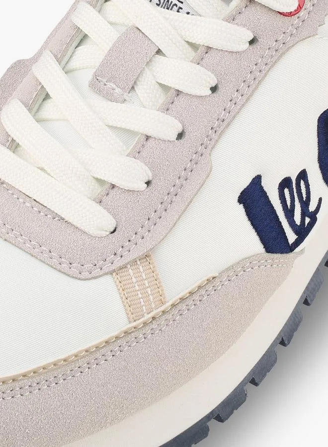 Lee Cooper WHITE Women Logo Embroidered Lace-Up Ankle Sneakers for Women | Best Price UAE
