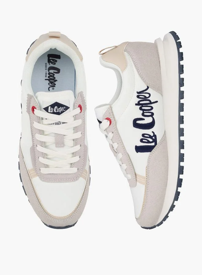 Women Logo Embroidered Lace-Up Ankle Sneakers