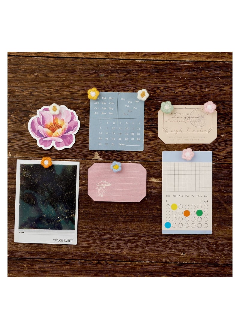 30pcs Flower Push Pins Flower Thumb Tacks Decorative Push Pins Bulletin Board Tacks Color Push Pin for Map Cork Board Photo Display Office Home
