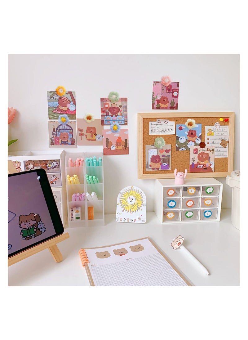 30pcs Flower Push Pins Flower Thumb Tacks Decorative Push Pins Bulletin Board Tacks Color Push Pin for Map Cork Board Photo Display Office Home