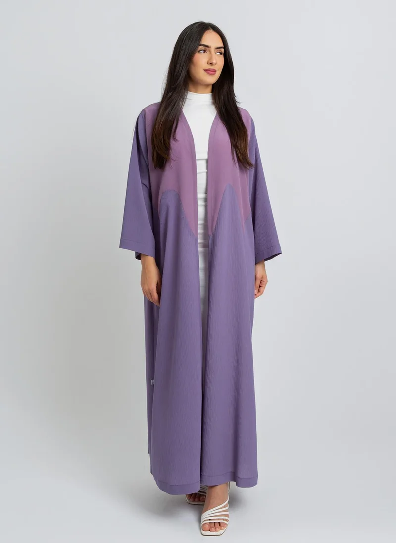 Kaafmeem Purple Shades Wavy Abaya