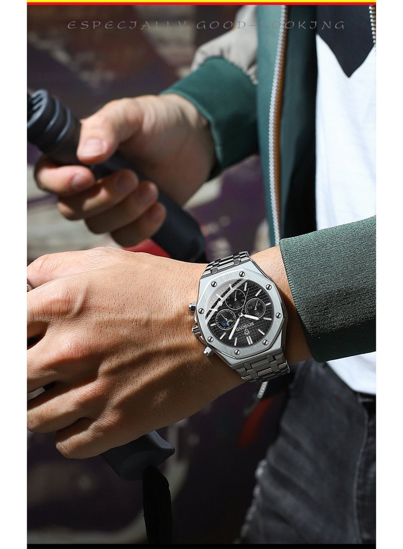 BINBOND Men's Multifunctional Luminous Waterproof Quartz Watch - Image 4