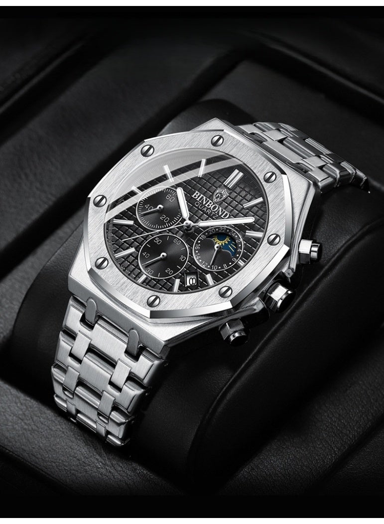 BINBOND Men's Multifunctional Luminous Waterproof Quartz Watch - Image 3