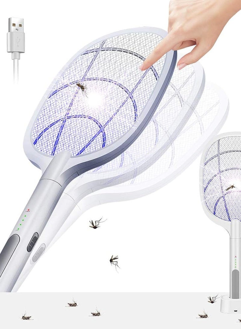 HASANAT ESSENTIALS وييداس Bug Zapper 2 في 1 مضرب كهربائي كبير للبعوض ومصباح قاتل الذباب - Image 3