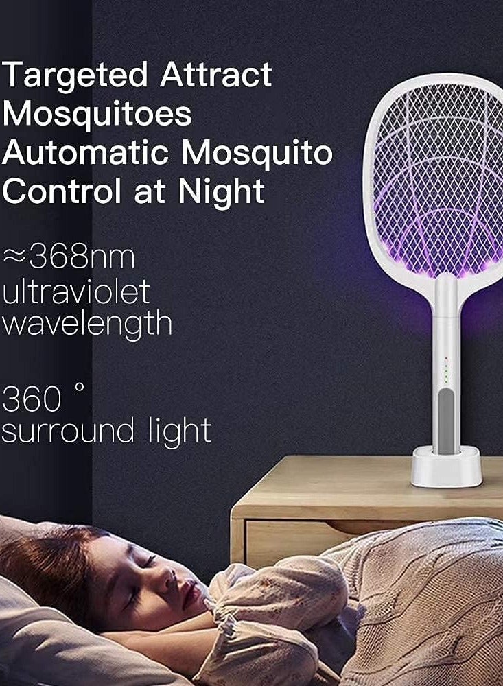 HASANAT ESSENTIALS وييداس Bug Zapper 2 في 1 مضرب كهربائي كبير للبعوض ومصباح قاتل الذباب - Image 2