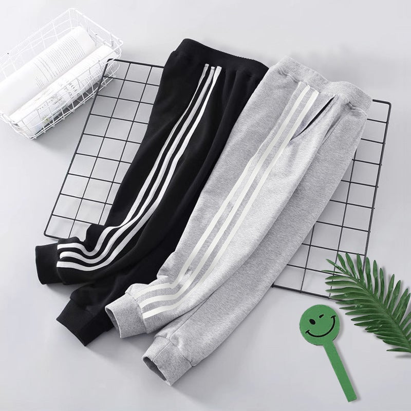 Children'S Clothing Pants Girls Sports Pants Boys Primary School Uniform Pants Three Bars Generation - Image 4