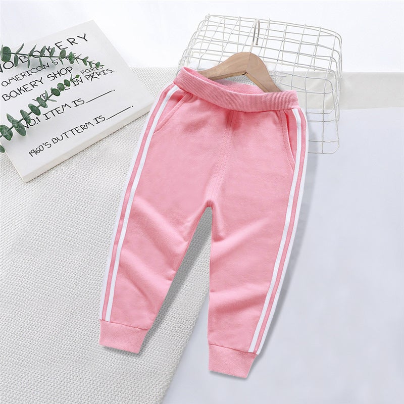 Children'S Clothing Pants Girls Sports Pants Boys Primary School Uniform Pants Three Bars Generation - Image 1