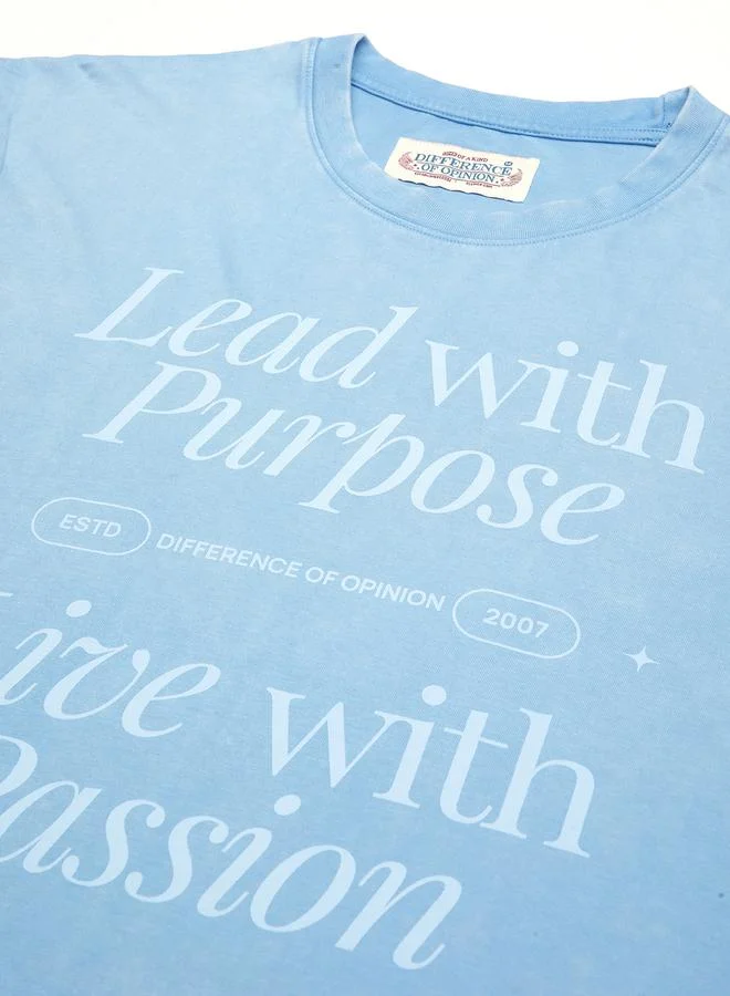 Difference of Opinion Men Oversized Acid Wash Printed T-Shirt