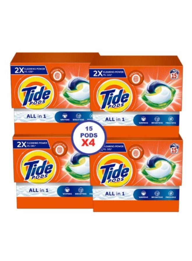 Tide Original Laundry Detergent Pods 4 x 15 Pods - Image 1