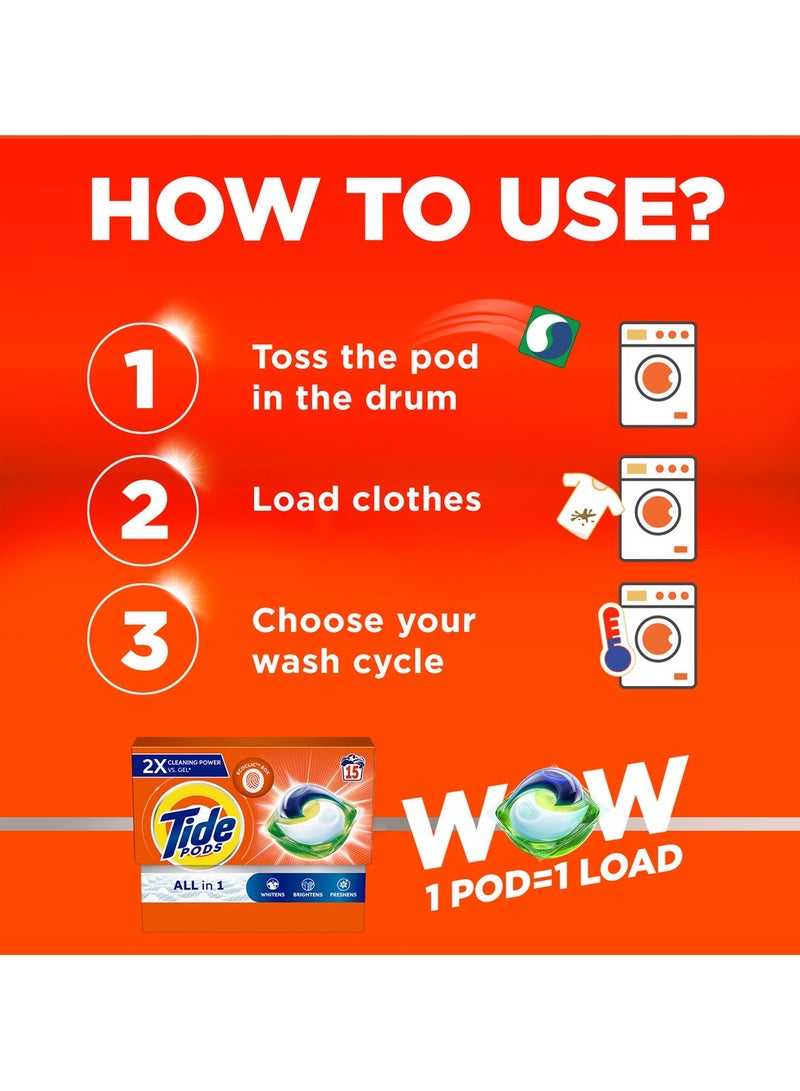 Tide Original Laundry Detergent Pods 4 x 15 Pods - Image 5