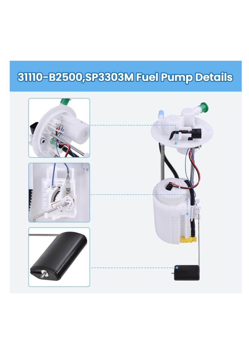 ماركة غير محددة OEM: 31110-B2500 مجموعة وحدة مضخة الوقود الكهربائية مع وحدة إرسال متوافقة مع Kia Soul 2014 2015 L4 1.6L 2.0L اللون الأبيض  - Image 3