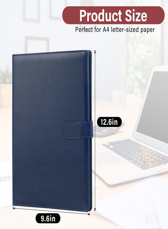 JTTJDB Professional Padfolio, Multi Function Faux Leather Portfolio Binder with Clipboard - Interview Resume Folder, Legal Document, Business Card Holder, for Office, Conference, Interviews (Blue) - Image 2