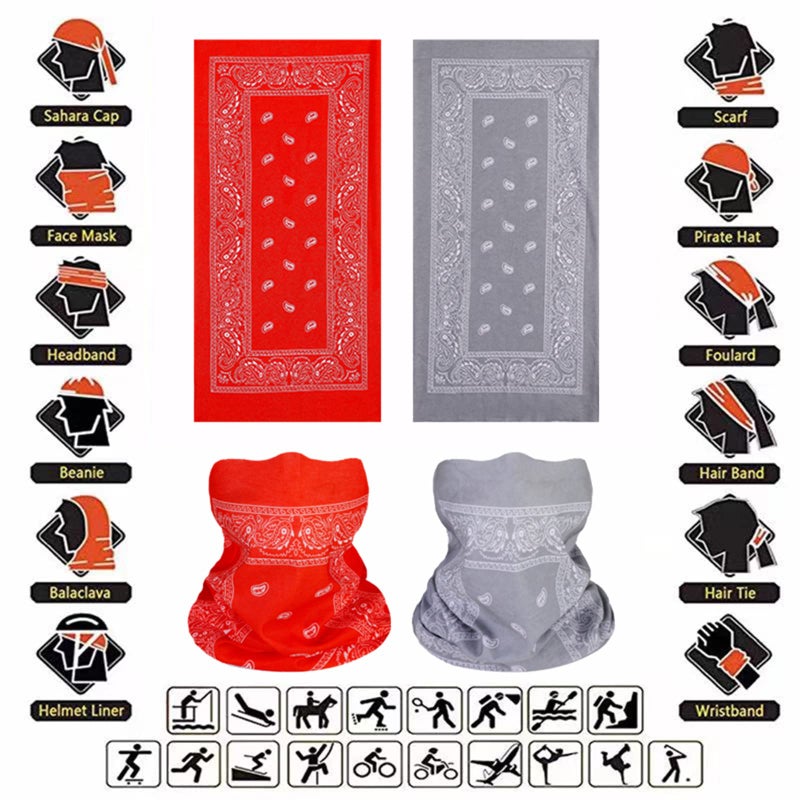 Cutewing 10PCS Paisley Neck Gaiter Face Mask Magic Headband Outdoor Bandanas Multi Headwear Sweatband Elastic Seamless Face Cover for Yoga Running Hiking with UV Resistant - Image 2