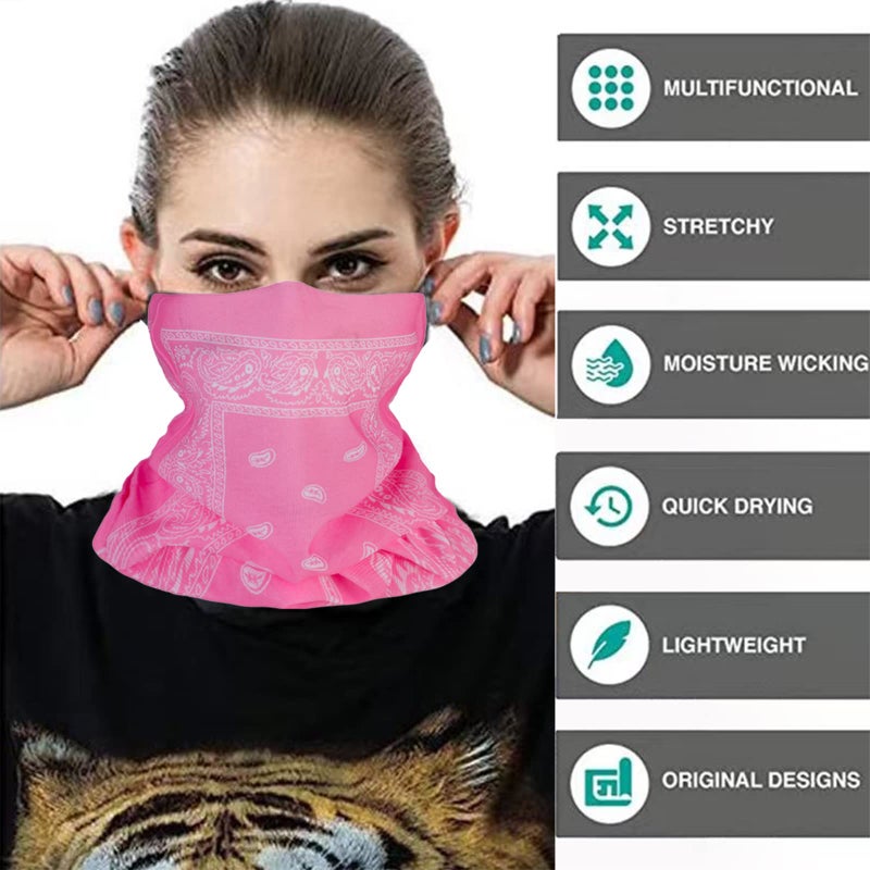 Cutewing 10PCS Paisley Neck Gaiter Face Mask Magic Headband Outdoor Bandanas Multi Headwear Sweatband Elastic Seamless Face Cover for Yoga Running Hiking with UV Resistant - Image 3