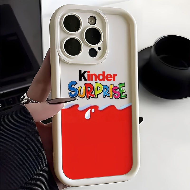 حافظة هاتف متوافقة مع آبل iPhone 7 و8، بتصميم مفاجئ متعدد الألوان، نص طباعي، غلاف أبيض ناعم، عدسة سلمية. - Image 2