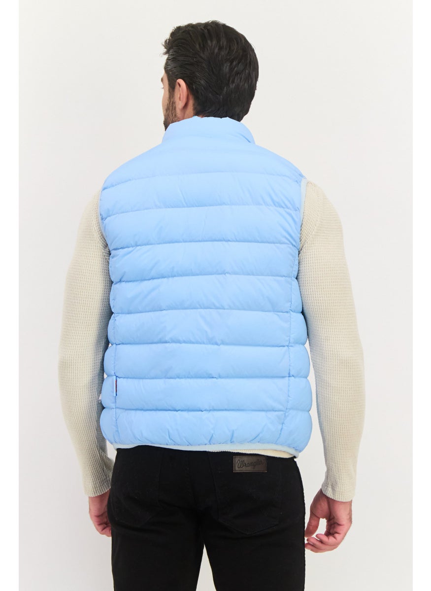Sorbino - Men Quilted Puffer Jacket Vest, Light Blue - Image 1