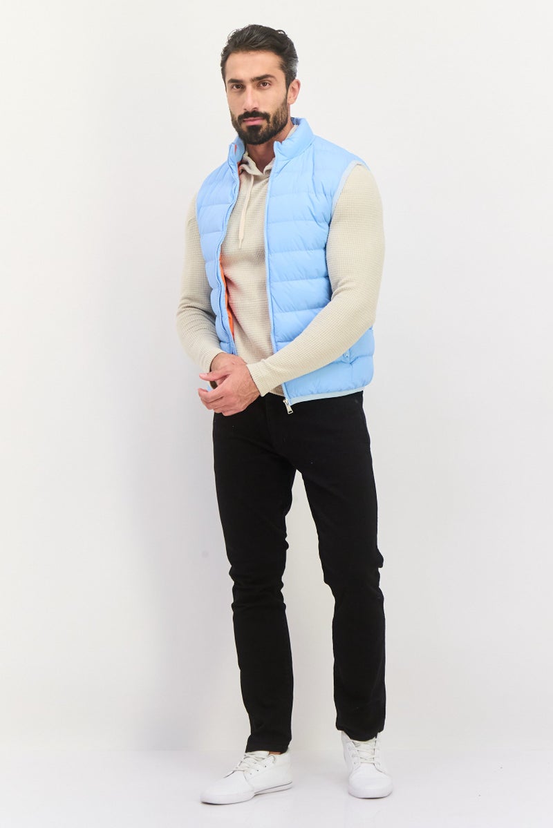 Sorbino Men Quilted Puffer Jacket Vest, Light Blue - Image 4