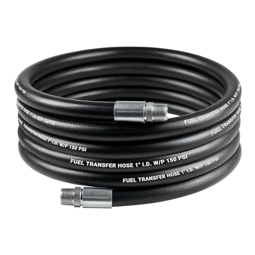 EVIL ENERGY 1" Fuel Transfer Hose 12FT,Farm Fuel Hose for Dispensing Diesel Gasoline Kerosene Biodiesel - Image 1