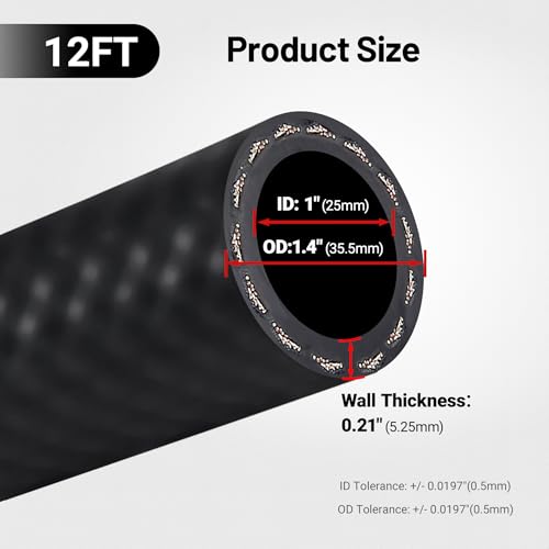 EVIL ENERGY 1" Fuel Transfer Hose 12FT,Farm Fuel Hose for Dispensing Diesel Gasoline Kerosene Biodiesel - Image 2