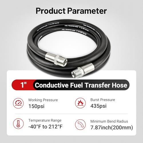 EVIL ENERGY 1" Fuel Transfer Hose 12FT,Farm Fuel Hose for Dispensing Diesel Gasoline Kerosene Biodiesel - Image 4